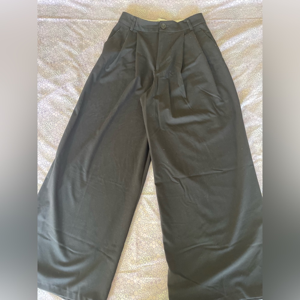 Zara Black Tailored Wide-Leg Trousers Size S